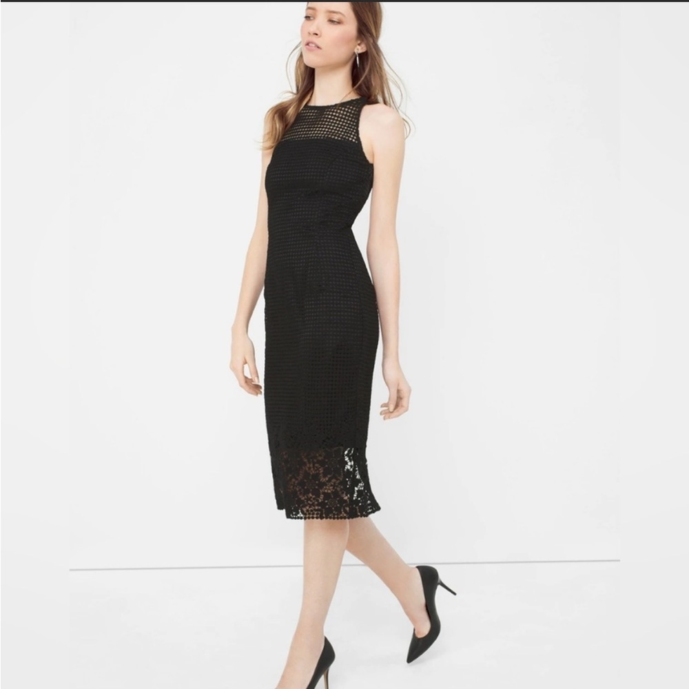 WHMB mixed Lace crochet sheath dress